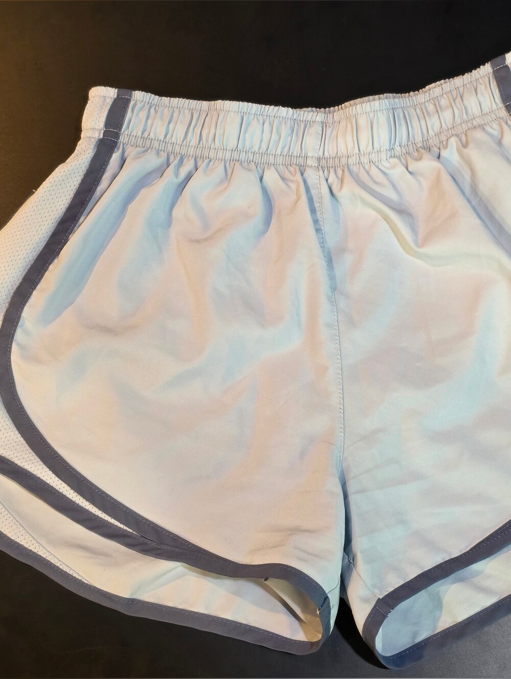Nike Women’s Light Blue Athletic Shorts with Dark Blue Trim